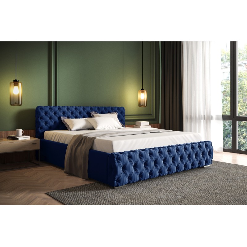 Cama tapizada Fabi con contenedor para ropa de cama de terciopelo, Magic velvet 2297 | Tu espacio ideal para dormir
