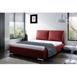 Upholstered Baju bed with a bedding storage compartment, Riv fabric