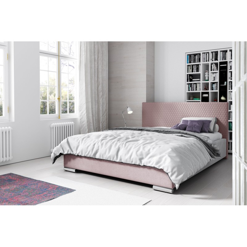Bero Upholstered Bed with Bedding Storage Velvet, Riviera 62 - Style and Comfort in One