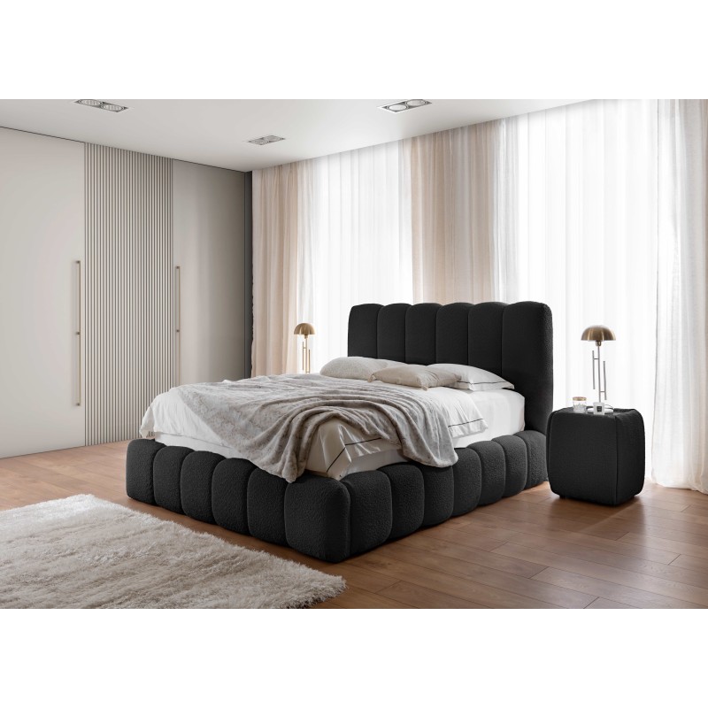 Cama tapizada Beti con contenedor para ropa de cama: elegancia y comodidad en uno | [NAZWA SKLEPU]