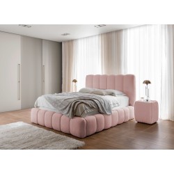 Cama tapizada Beti con contenedor para ropa de cama: elegancia y comodidad en uno | [NAZWA SKLEPU]