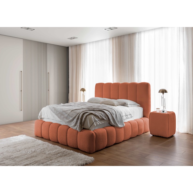 Cama tapizada Beti con contenedor para ropa de cama: elegancia y comodidad en uno | [NAZWA SKLEPU]
