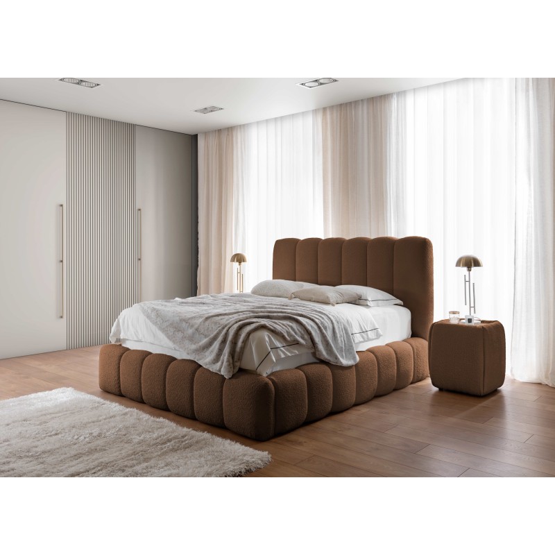 Cama tapizada Beti con contenedor para ropa de cama: elegancia y comodidad en uno | [NAZWA SKLEPU]