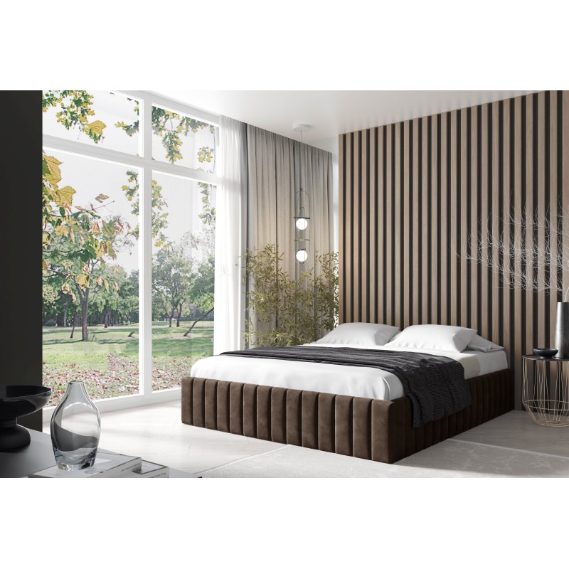 The Begi upholstered bed with a bedding storage compartment – comfort and elegance in your bedroom