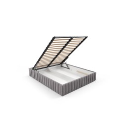 The Begi upholstered bed with a bedding storage compartment – comfort and elegance in your bedroom