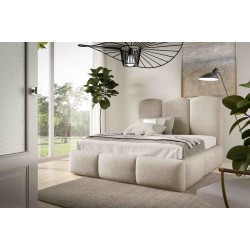 Omega Upholstered Bed with Storage for Bedding Boucle, Balo 20074 - comfort and style in one