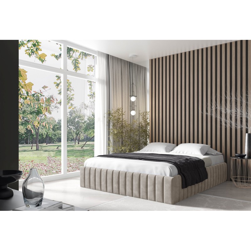 The Begi upholstered bed with a bedding storage compartment – comfort and elegance in your bedroom