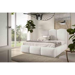 The Omega upholstered bed with a storage compartment for bedding Boucle, Balo 20073 - comfort and style in one.