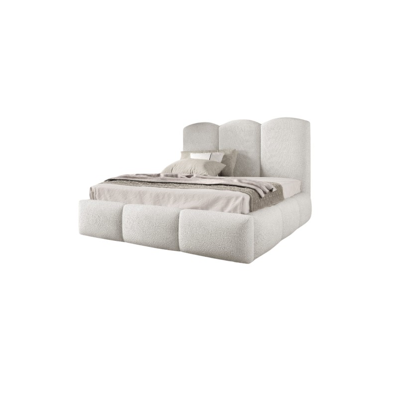 The Omega upholstered bed with a storage compartment for bedding Boucle, Balo 20073 - comfort and style in one.