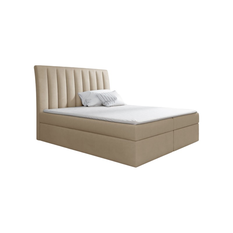 Luxurious and comfortable Rene continental bed with a storage compartment for bedding.