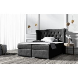 The Simo continental bed with a storage container in Mat velvet 99 fabric – comfort and elegance in your bedroom.