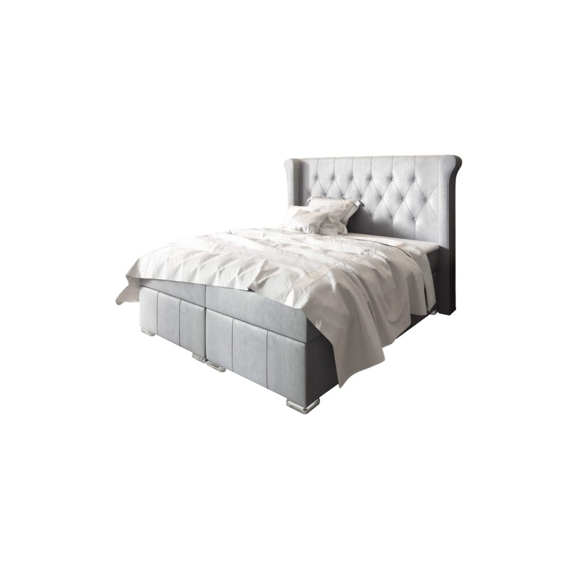 Kontinentalbett Simo mit Bettkasten Stoff nan, Mat Velvet 99 – Komfort und Eleganz in Ihrem Schlafzimmer.