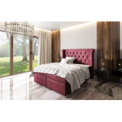 Cama continental Simo con contenedor para ropa de cama tejido nan, Mat velvet 99 - confort y elegancia en tu dormitorio.