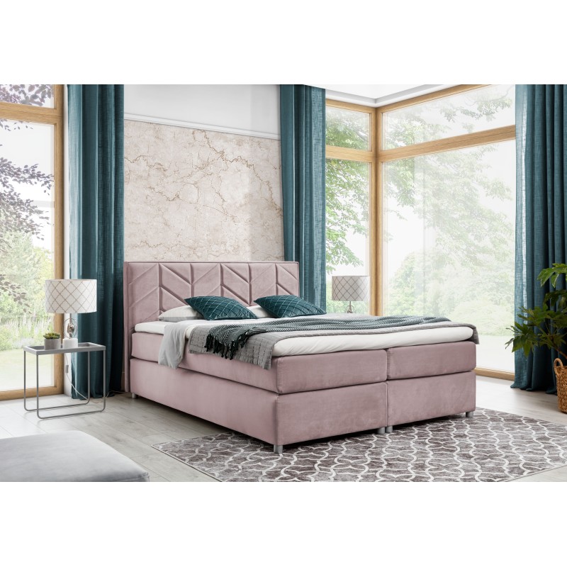 Cama continental Vita con costuras decorativas - Lujo y comodidad cada noche.