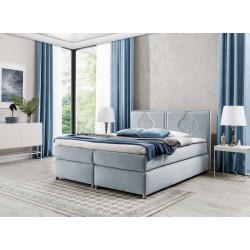 Cama continental Line con costuras decorativas: elegancia y confort del sueño