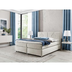 Cama continental Line con costuras decorativas: elegancia y confort del sueño
