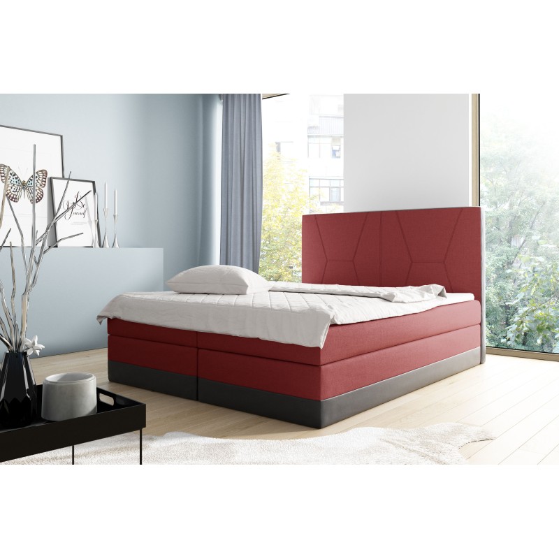 Luxury continental bed Zone with bedding storage - fabric nan, Inari 100 + Soft 17
