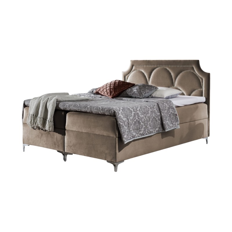 Mire continental bed with a storage container for bedding, fabric Monolith 09