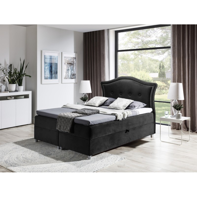 Cama continental Oaza con contenedor para ropa de cama - Lujo y confort para dormir.