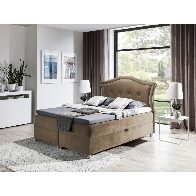 Cama continental Oaza con contenedor para ropa de cama - Lujo y confort para dormir.