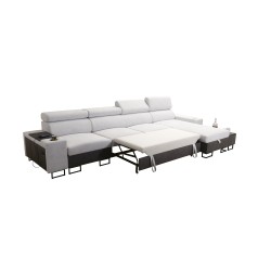 Prestige XII Mini Corner Sofa with Sleeping Function and USB Port, Soft Touch Fabric, Freya 210.04 + Tauro 8202 | Your Comfort P
