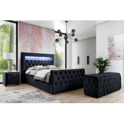 Luxury Continental Bed Belvo with LED Lighting | nan | Comfort and Elegance