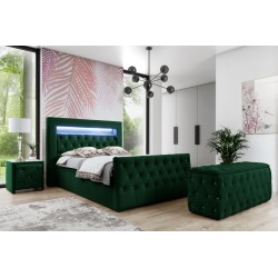 Luxury Continental Bed Belvo with LED Lighting | nan | Comfort and Elegance