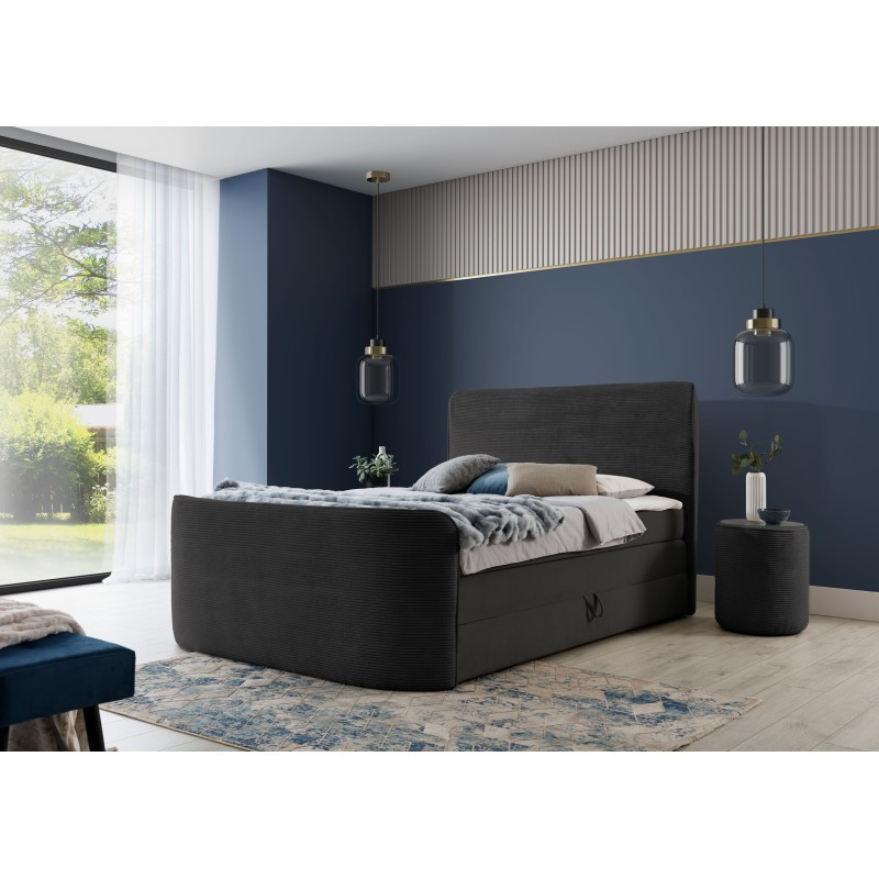 Luxuriöser Schlafkomfort | Kontinentalbett Forma mit Bettkasten-Puffs in Stoff nan