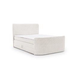 Lujo y Confort en el Dormitorio | Cama Continental Forma con Pufs para Ropa de Cama en Tejido nan