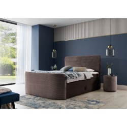 Luxuriöser Schlafkomfort | Kontinentalbett Forma mit Bettkasten-Puffs in Stoff nan