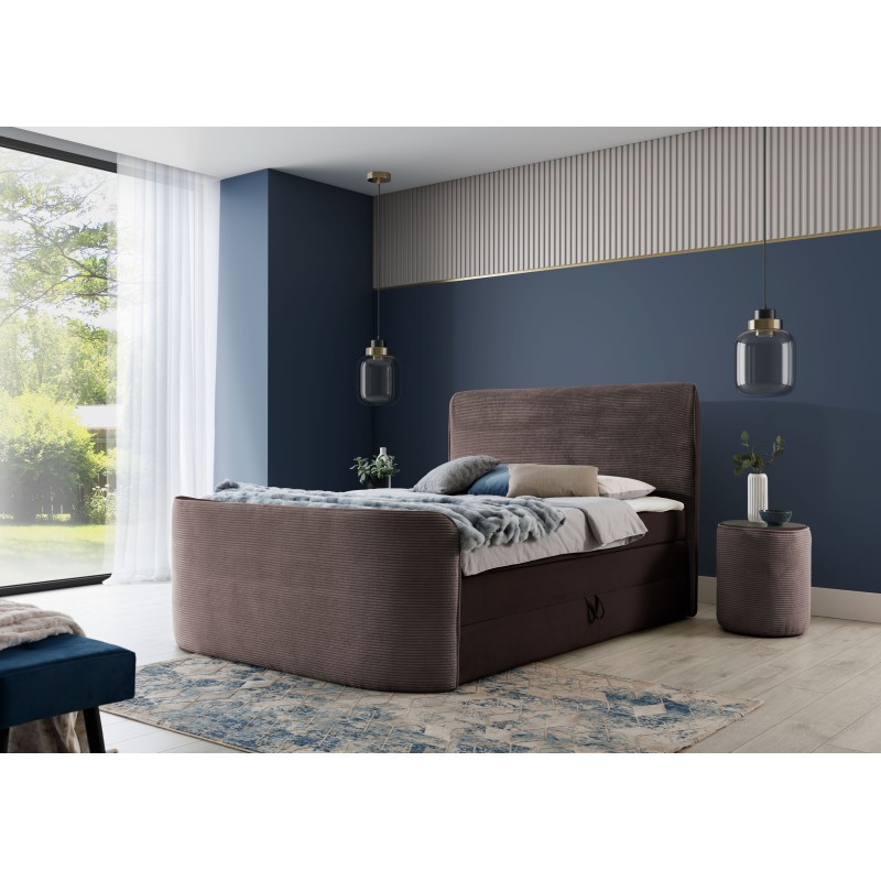 Luxuriöser Schlafkomfort | Kontinentalbett Forma mit Bettkasten-Puffs in Stoff nan