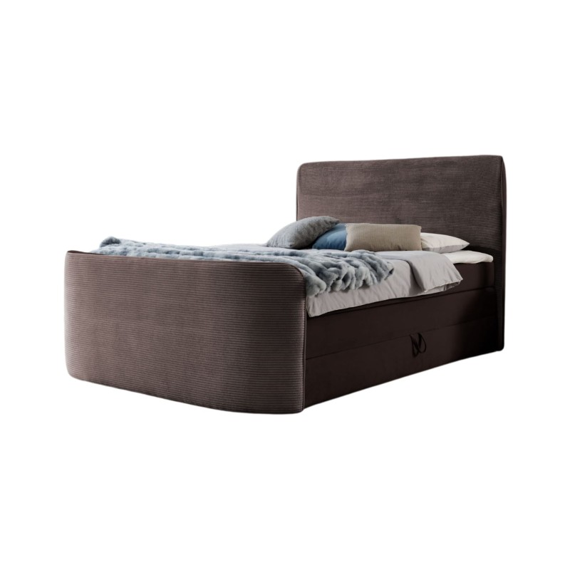 Lujo y Confort en el Dormitorio | Cama Continental Forma con Pufs para Ropa de Cama en Tejido nan
