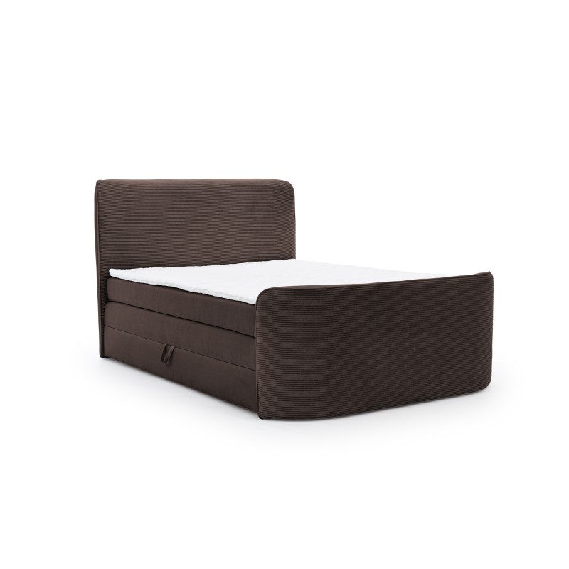 Lujo y Confort en el Dormitorio | Cama Continental Forma con Pufs para Ropa de Cama en Tejido nan