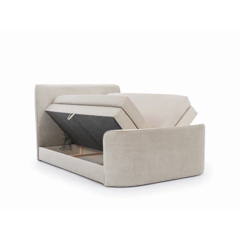 Lujo y Confort en el Dormitorio | Cama Continental Forma con Pufs para Ropa de Cama en Tejido nan