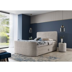 Lujo y Confort en el Dormitorio | Cama Continental Forma con Pufs para Ropa de Cama en Tejido nan