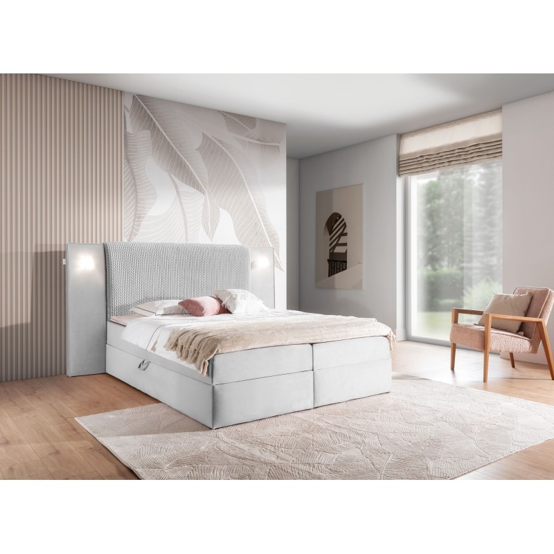 Cama Continental de Lujo Noxar con Iluminación Sensorial