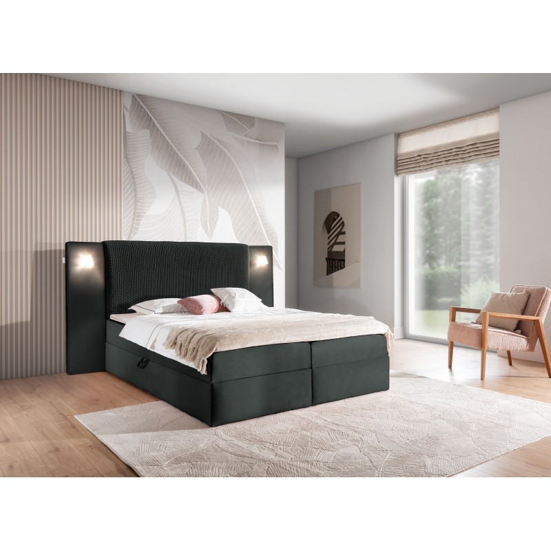 Cama Continental de Lujo Noxar con Iluminación Sensorial