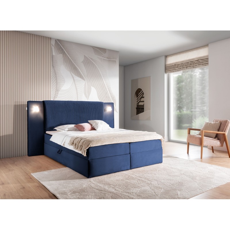 Cama Continental de Lujo Noxar con Iluminación Sensorial