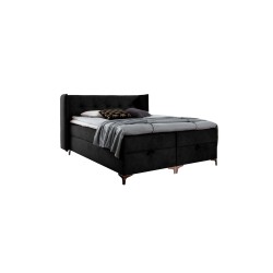 Continental bed Alvo with bedding storage in nan fabric