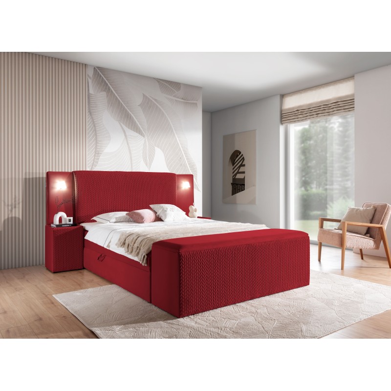 Cama Continental de Lujo Noxar con Iluminación Sensorial