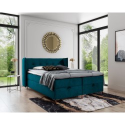 Cama continental Alvo con contenedor para ropa de cama en tela nan