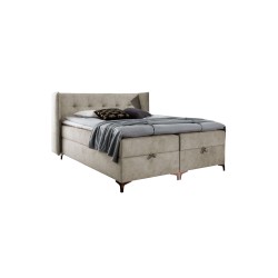 Cama continental Alvo con contenedor para ropa de cama en tela nan