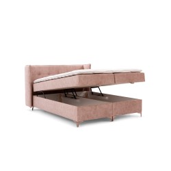 Continental bed Alvo with bedding storage in nan fabric