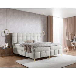 Cama continental Prismo con capitoné decorativo: elegancia y comodidad para dormir