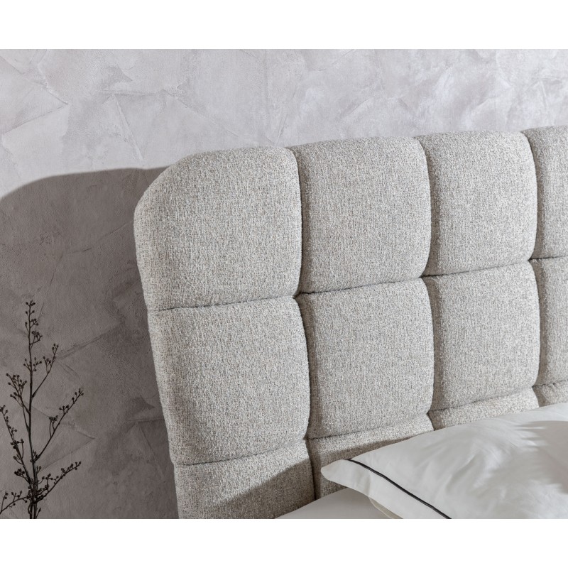 Cama continental Prismo con capitoné decorativo: elegancia y comodidad para dormir