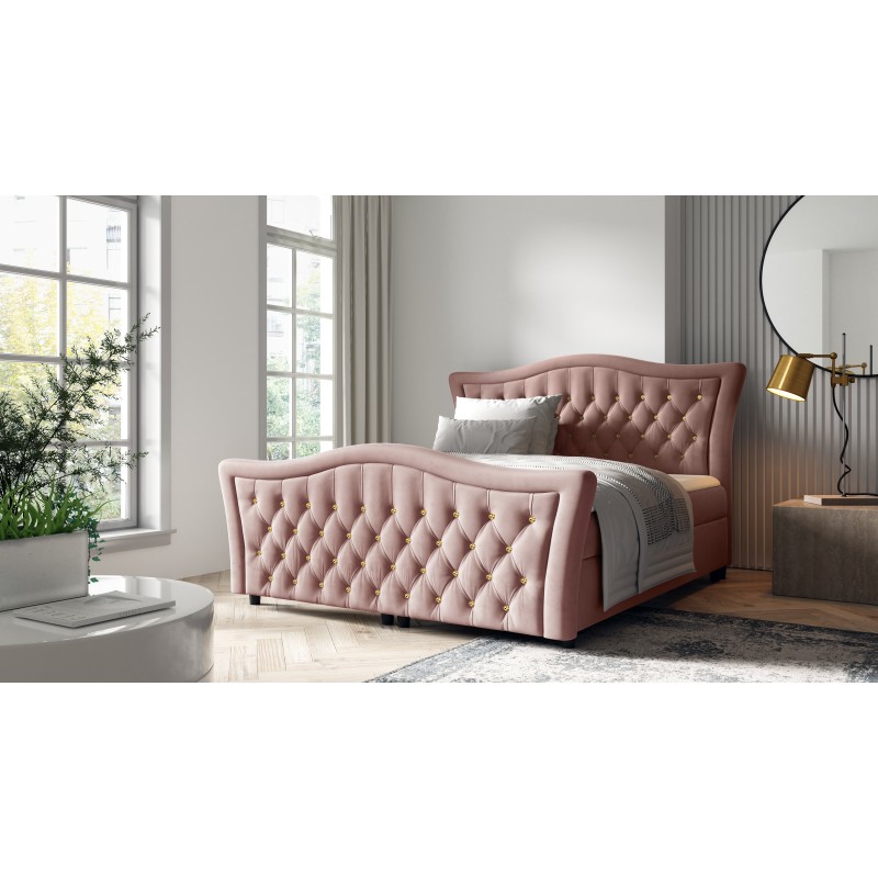 Cama continental Torvi con acolchados decorativos nan: adapta tu sueño al estilo glamur.