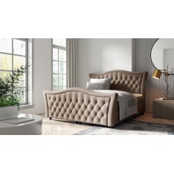 Cama continental Torvi con acolchados decorativos nan: adapta tu sueño al estilo glamur.