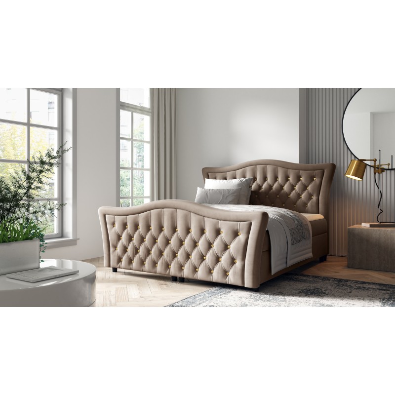 Cama continental Torvi con acolchados decorativos nan: adapta tu sueño al estilo glamur.