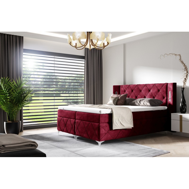 Lavanoz Continental Bed with Sensor Lighting in Nan Fabric | Luxurious Comfort and Elegance