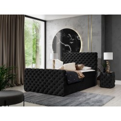 The Mento continental bed, button-tufted in nan fabric – Comfort and elegance in one